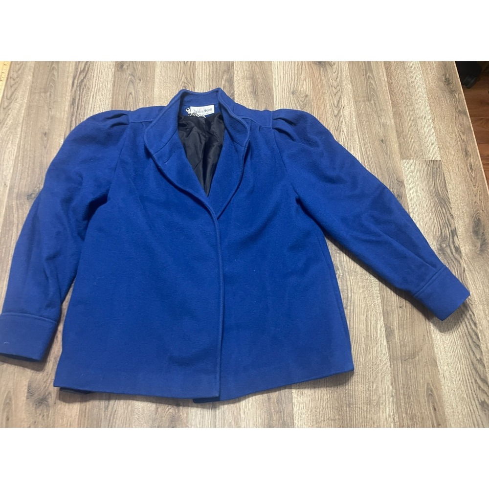 Ashley Scott Jacket, Women's Size XL? Blue, Pea Coat Button Up Blazer